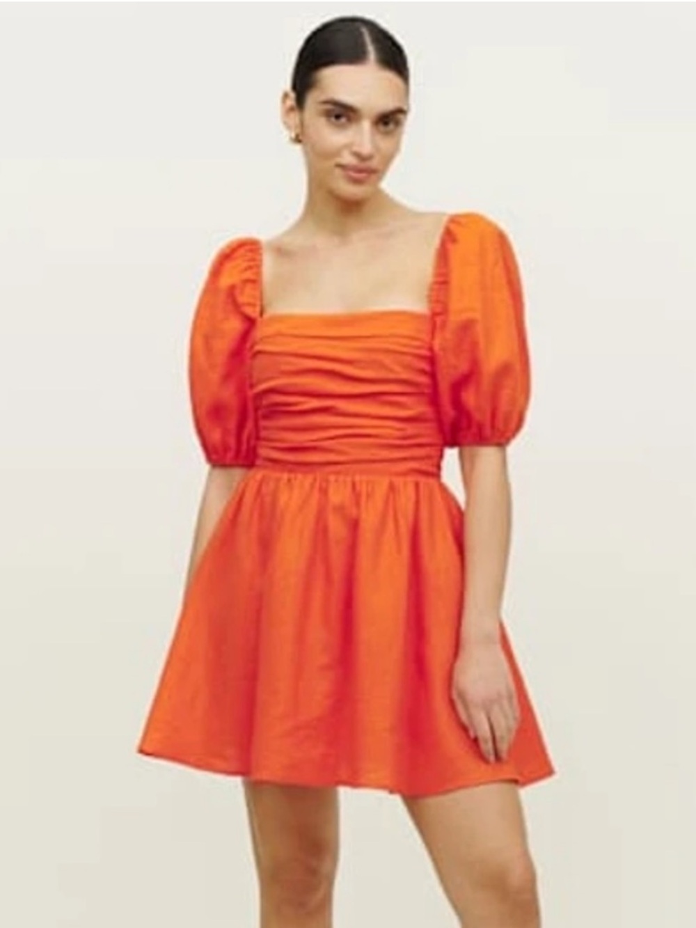 Reformation Zula Linen Mini Dress in Orange 12